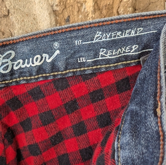 NWT Eddie Bauer Flannel Lined Boyfriend Relaxed Jean Size 12 - Picture 6 of 9